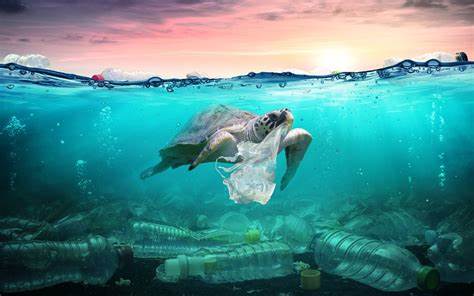 Plastic waste and damage